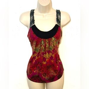 Lush Brand Floral Top with Lace Straps. Size S. GUC.